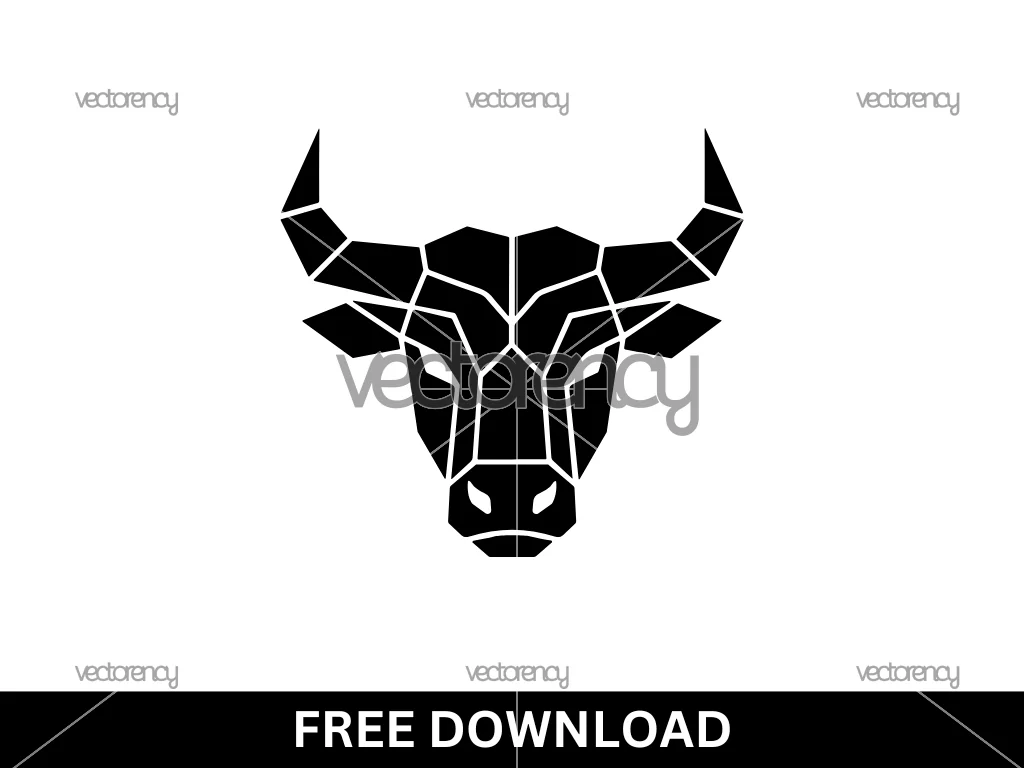 Bull Head Geometric Animal Head Vector SVG Free