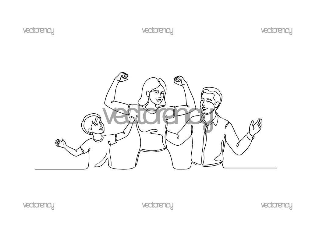 Strong Mom SVG Line Art Download