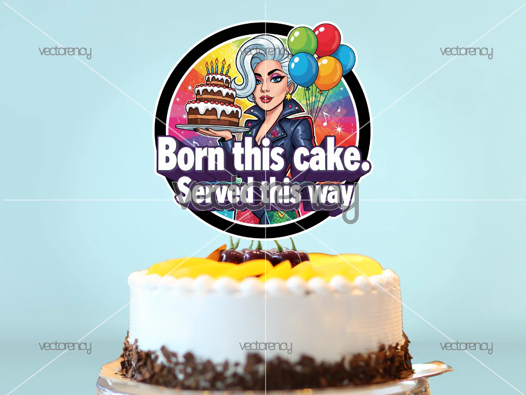 Lady Gaga Birthday Cake Topper PNG Printable Download