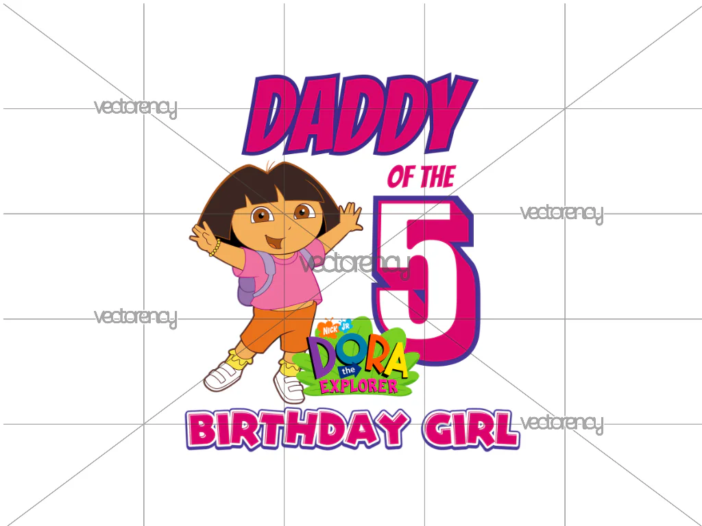 Daddy Birthday Of The 5 Birthday Girl Dora PNG