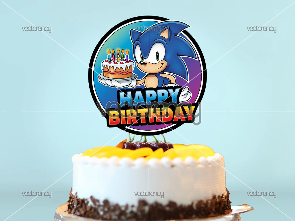 Sonic Birthday Cup Cake Topper Download