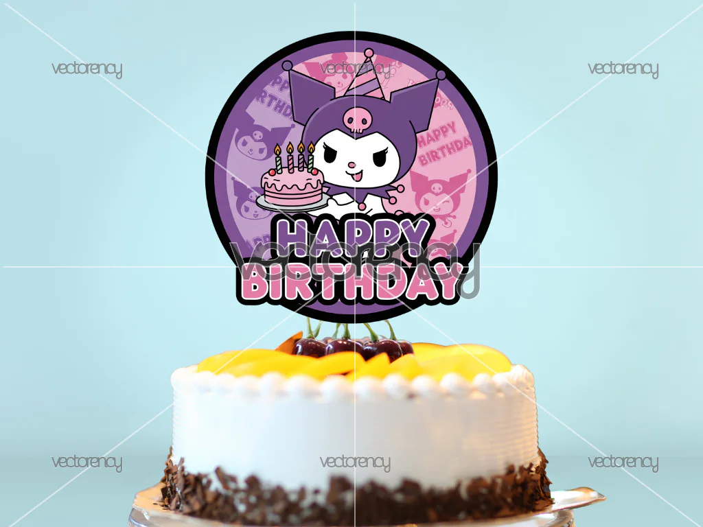 Kuromi Birthday Cake Topper Download