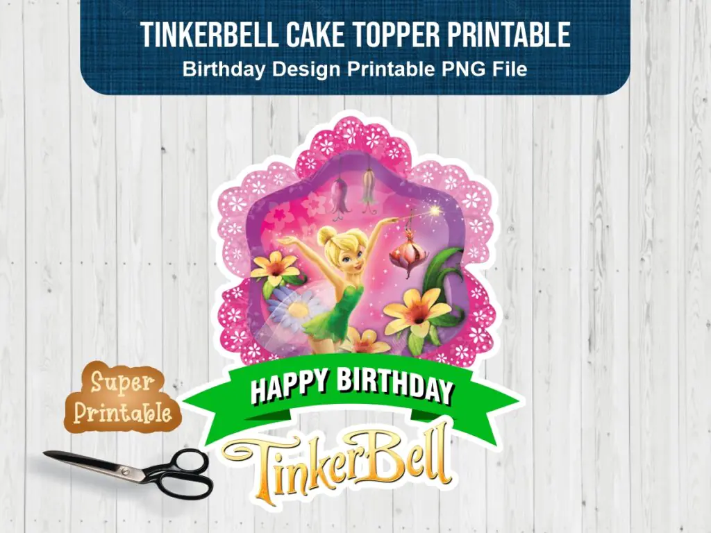 Tinkerbell Cake Topper Printable