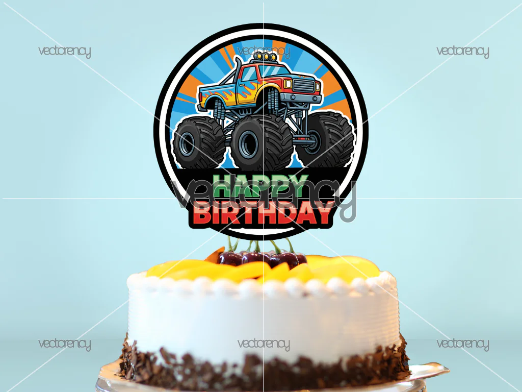 Monster Truck Cake Topper Design