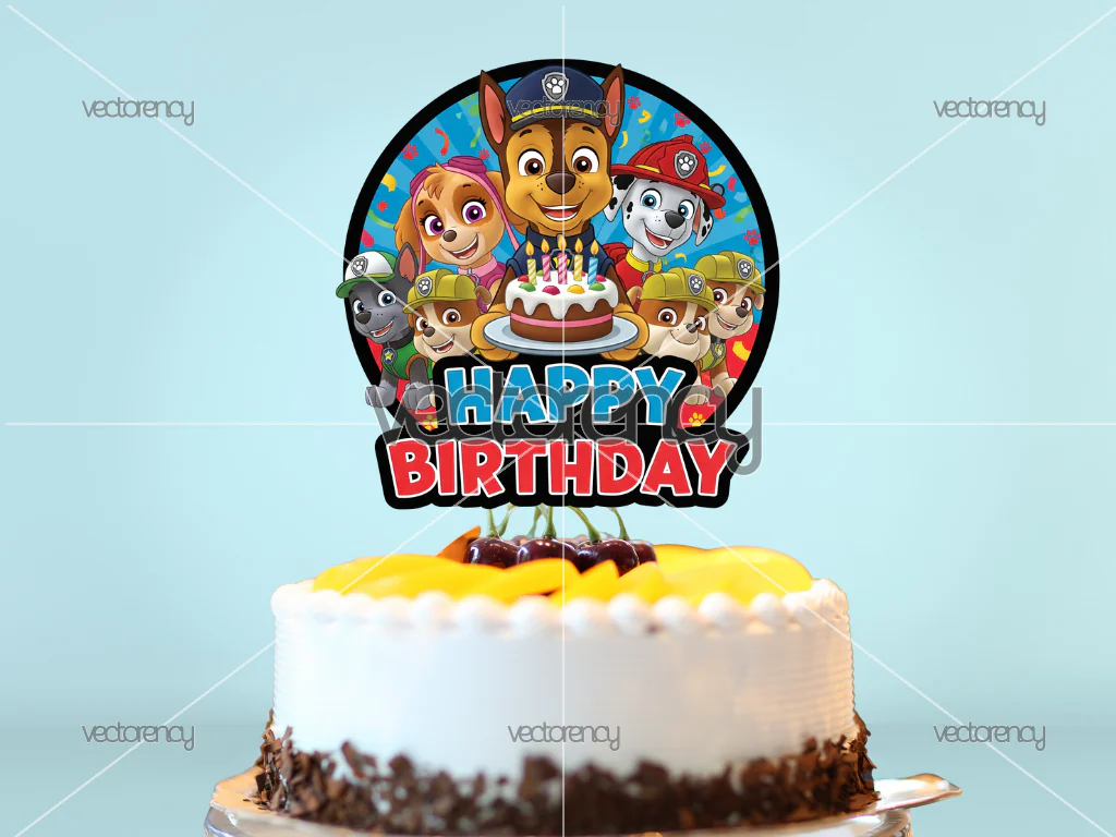 Paw Patrol Birthday Cake Topper Design Download