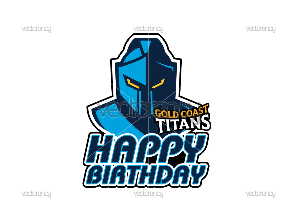 Gold Coast Titans Birthday Cake Topper Image