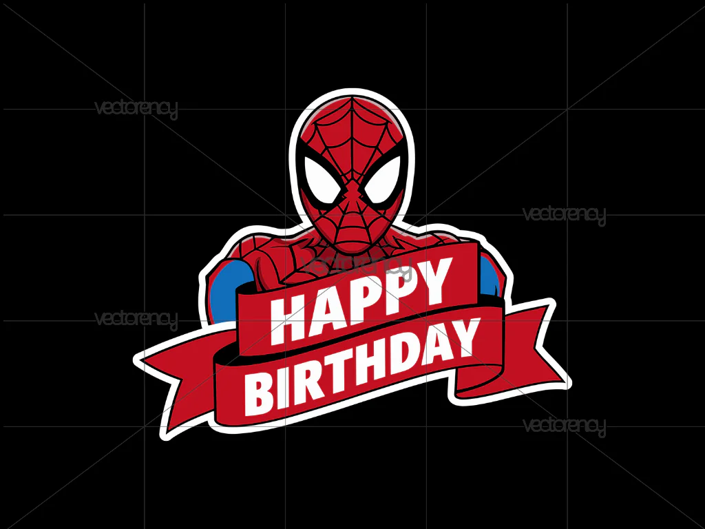 Spiderman Happy Birthday PNG Printable Free