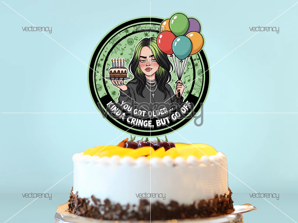 Billie Eilish Birthday Topper or Card PNG Download