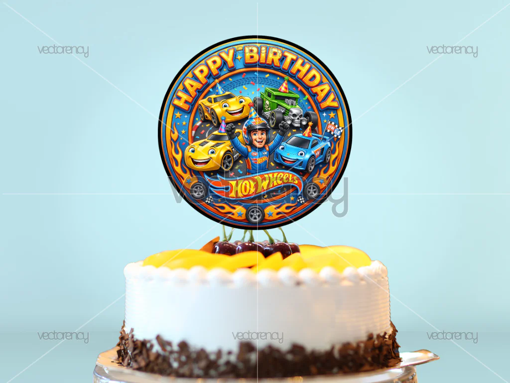 Hot Wheels Printable Cake Topper Happy Birthday