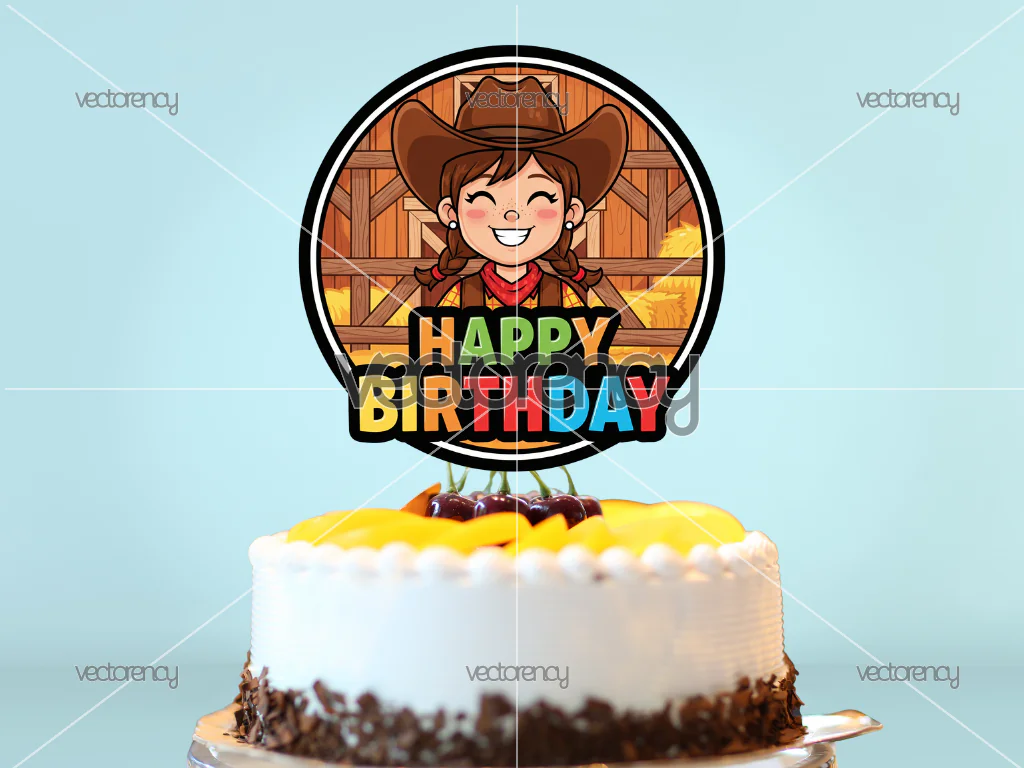 Cowgirl Cake Topper Printable