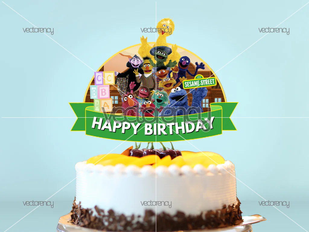 Sesame Street Cake Topper Image Printable PNG HD