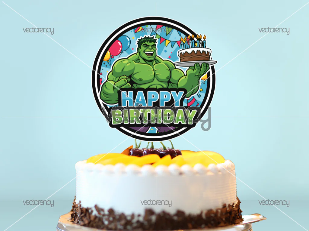 Hulk Birthday Cake Topper Printable PNG HD
