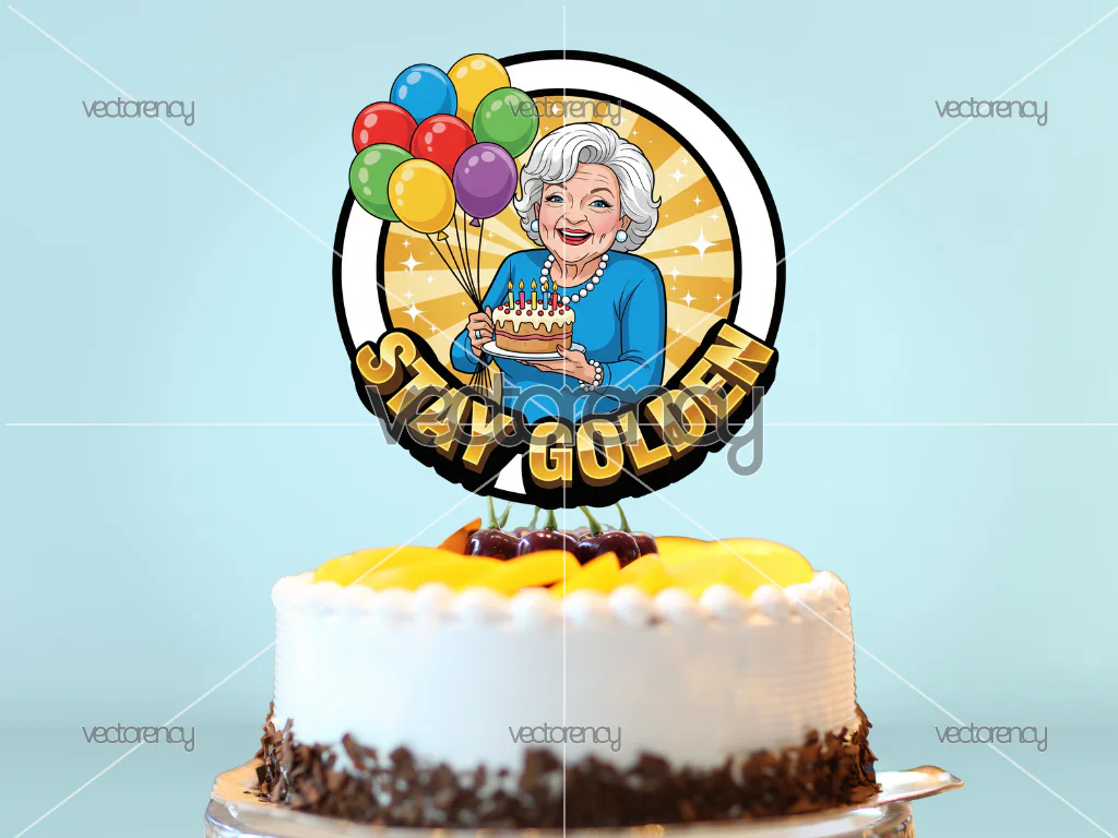 Betty White Stay Golden Birthday Cake or Card Project Printable