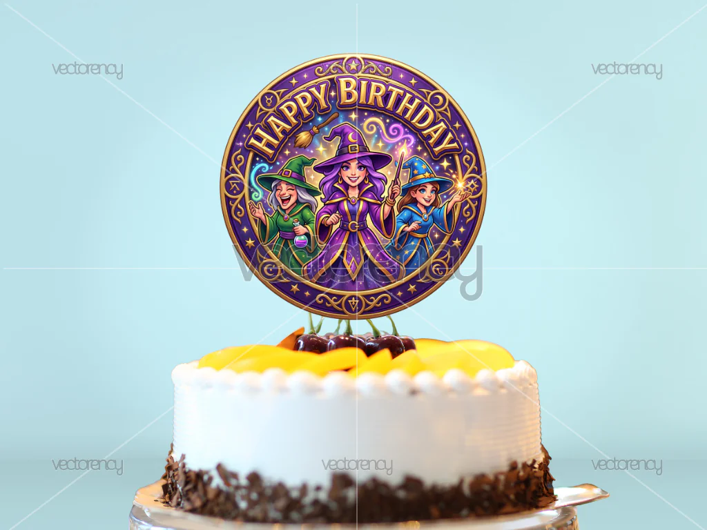 Witch Cake Topper Printable PNG