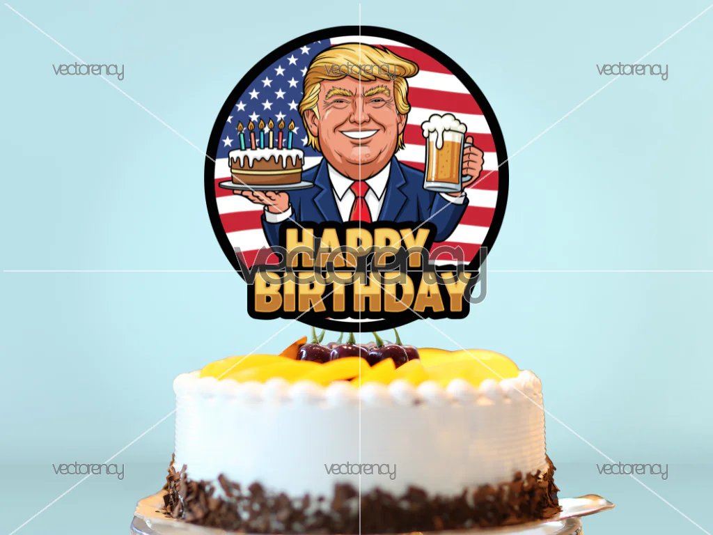 Funny Birthday Cake Topper Trump