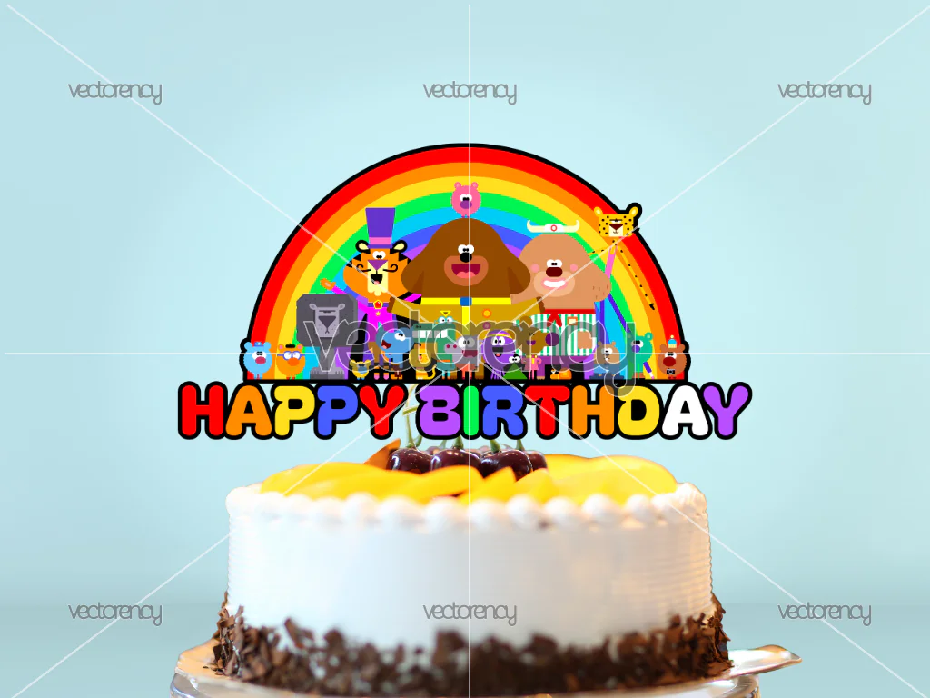 Hey Duggee Cake Topper Printable PNG, Happy Birthday