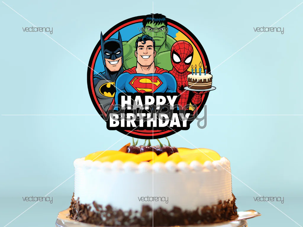 Super Hero Cake Topper Design Download