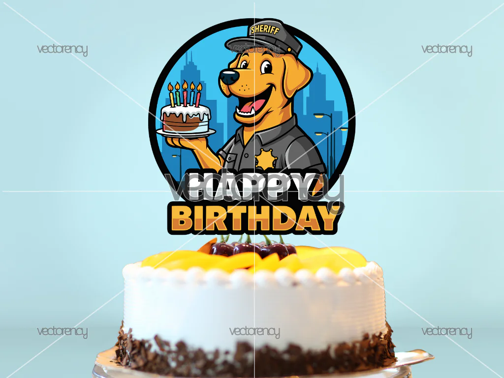 Sheriff Labrador Cake Topper Printable