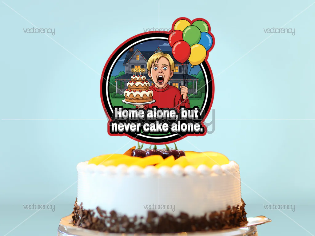 Kevin McCallister Home Alone Funny Birthday Cake Topper PNG