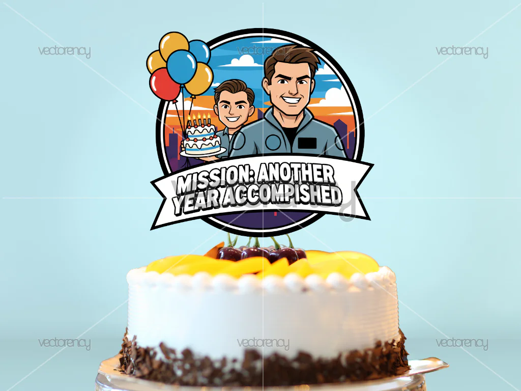 Tom Cruise Top Gun Cake Topper Birthday Printable PNG