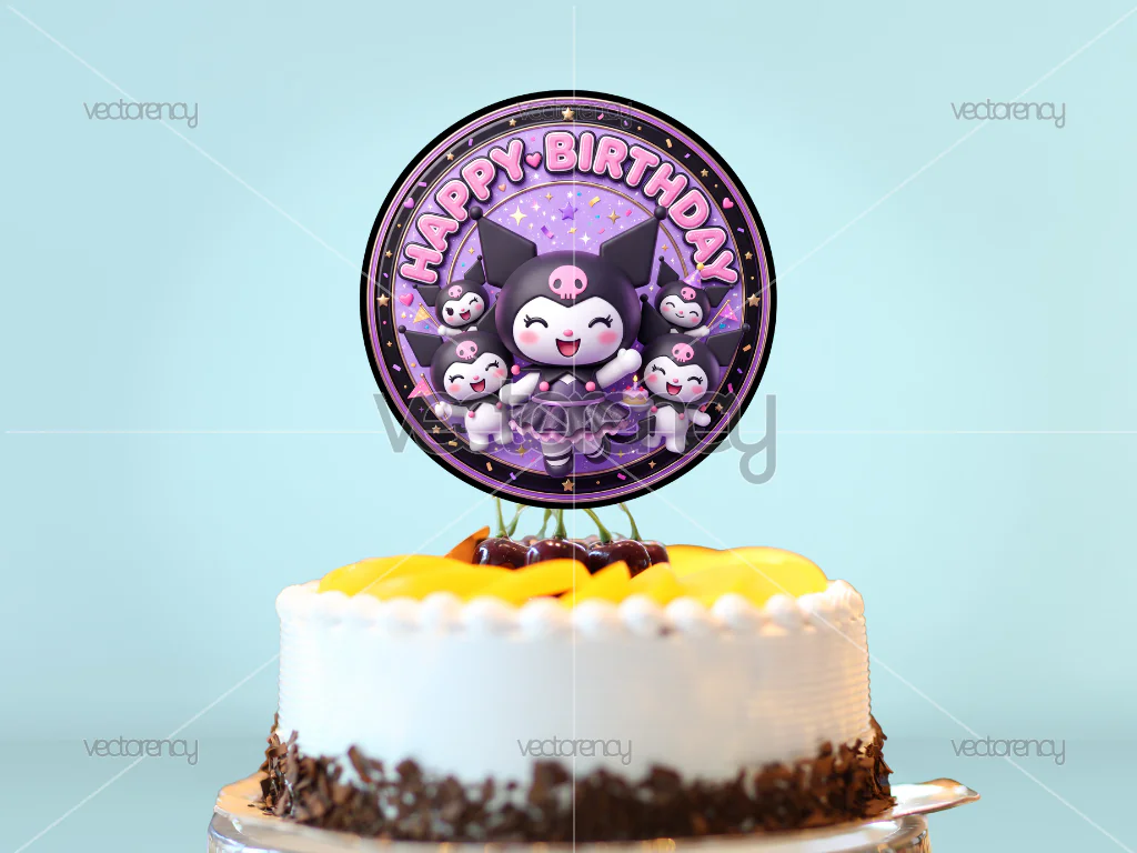 Kuromi Cake Topper PNG HD Transparent