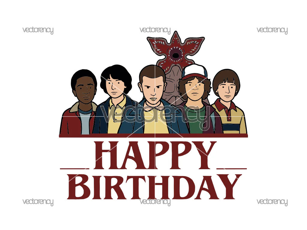 Stranger Things SVG Birthday PNG Vector Download Image