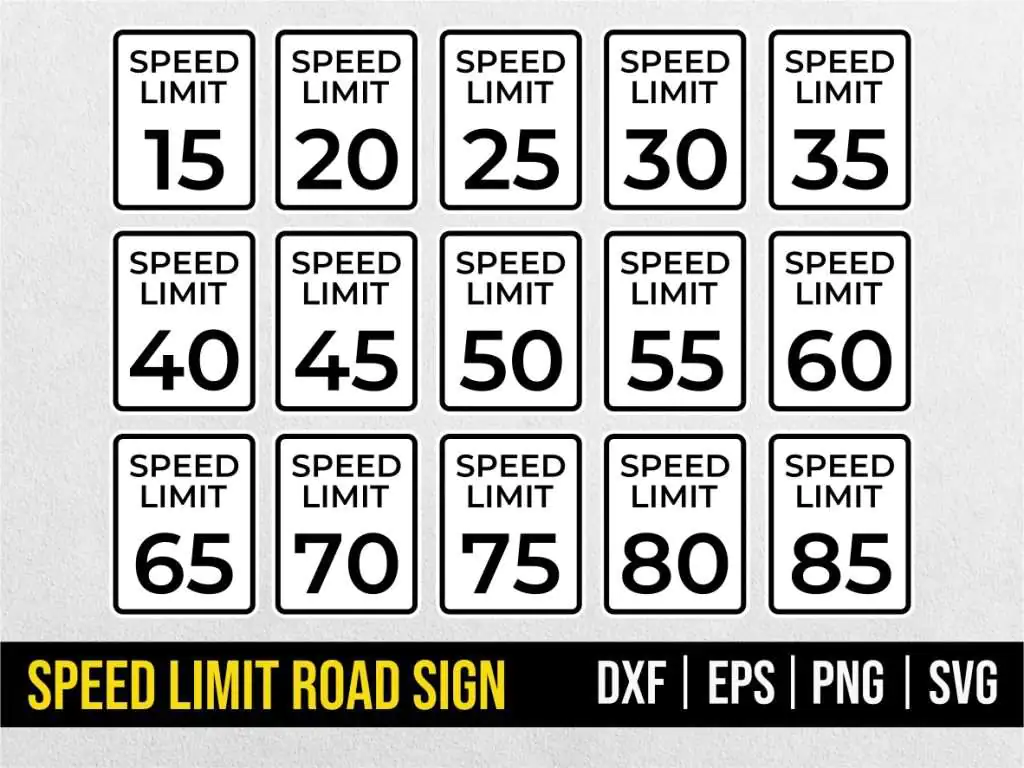 Speed Limit Road Sign SVG