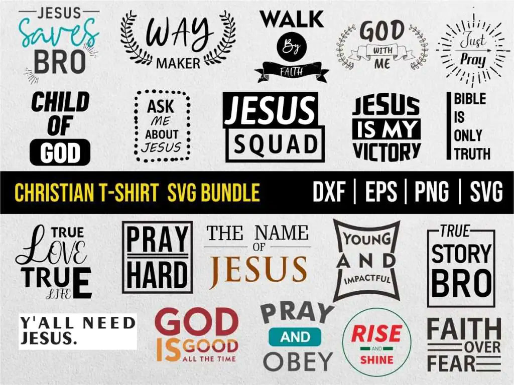 Christian T-shirt Designs Bundle Cricut