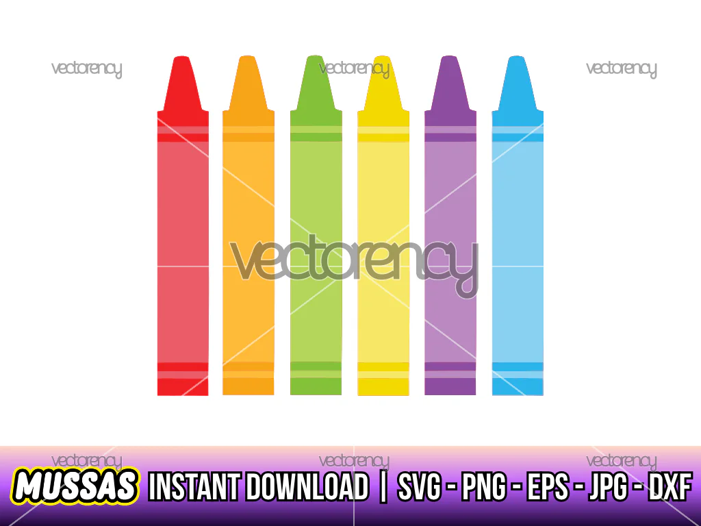 Crayon Multi Color SVG PNG EPS