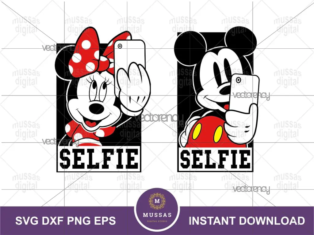 Disney Couple Shirt Design Mickey Minnie Mouse SVG Vector