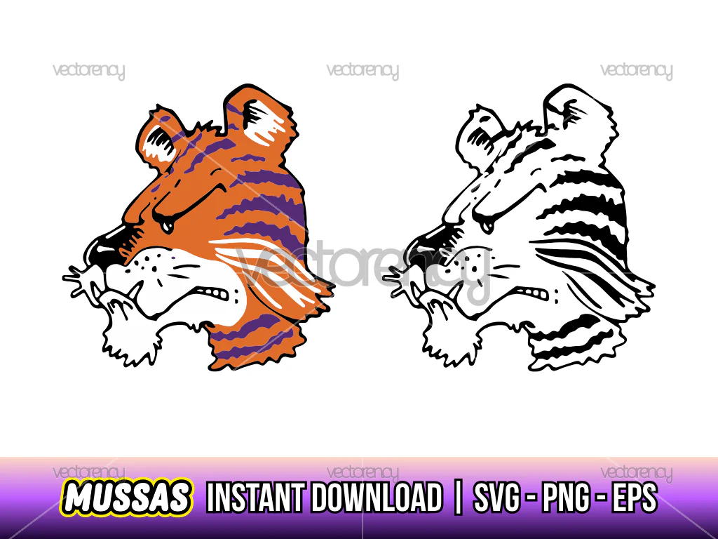 Clemson University Tiger Mascot SVG Vector Download