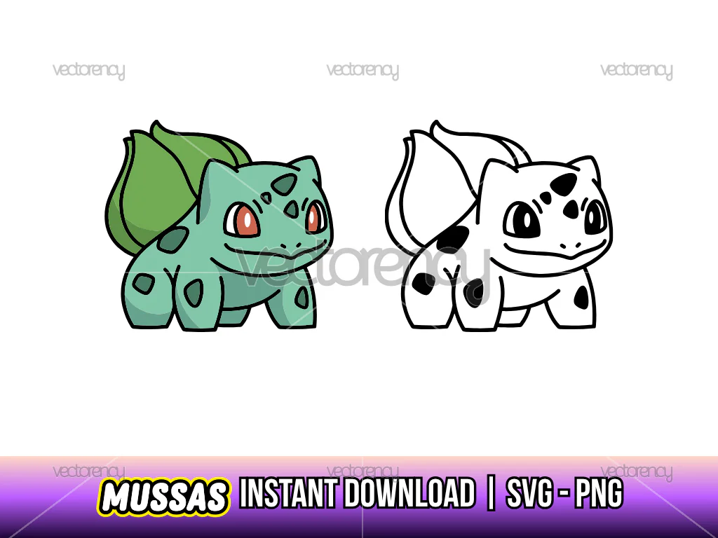 Bulbasaur Pokemon Clipart Vector SVG and PNG