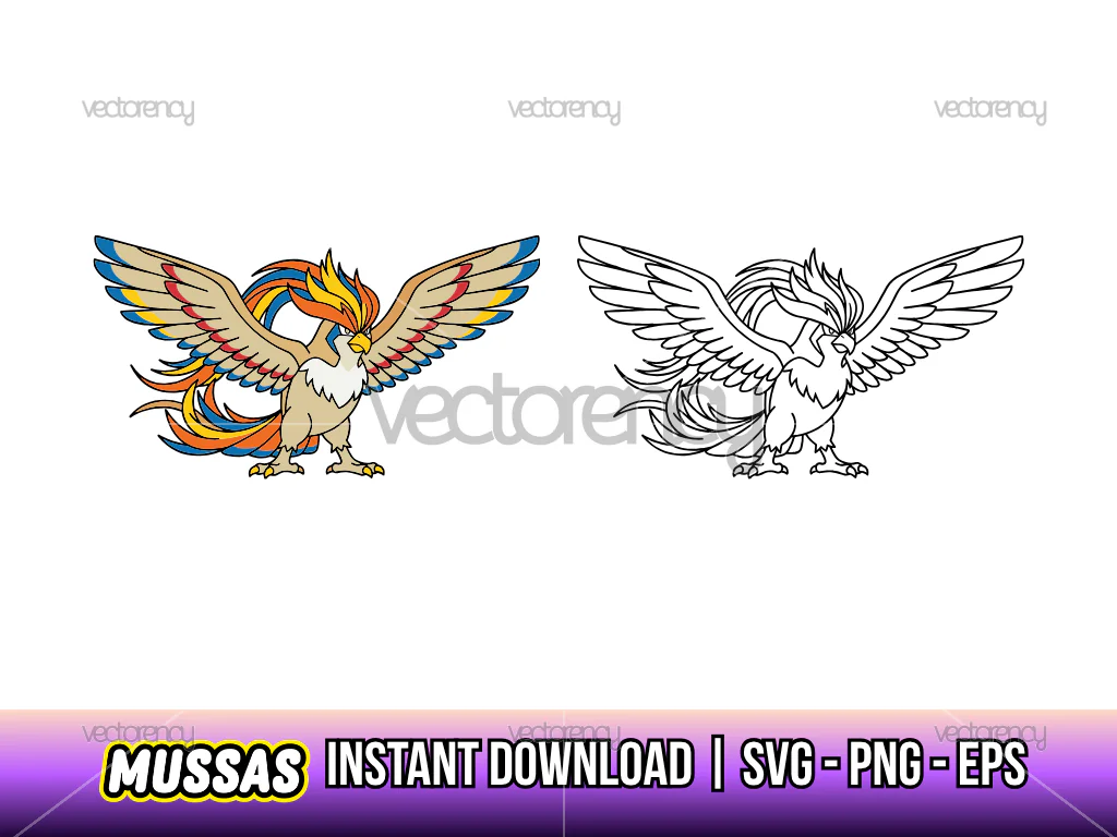 Mega Pidgeot Pokemon PNG Vector SVG Image