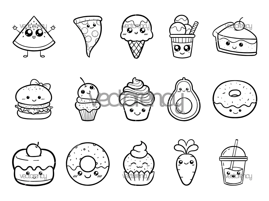 Cute Food SVG Clipart PNG Vector Image