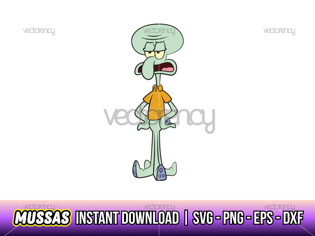 Squidward Tentacles Cartoon Vector SVG PNG