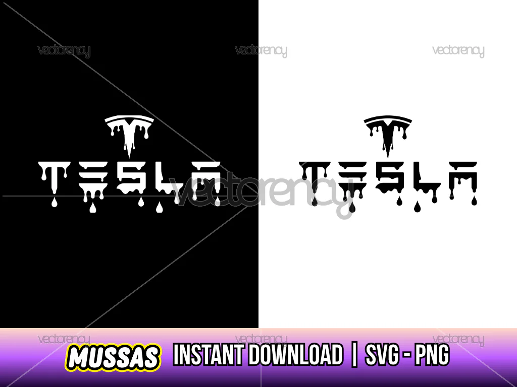 Tesla Logo Drip Sticker Decal File Download