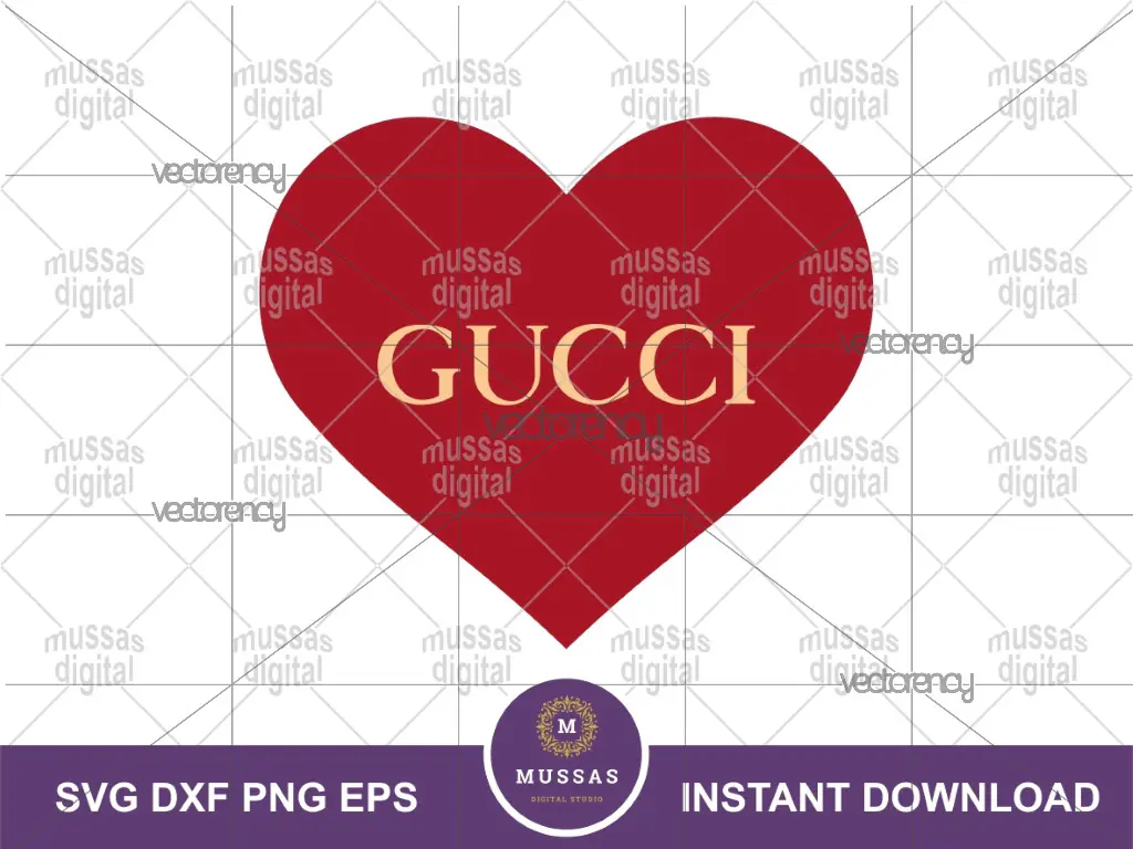 Gucci Valentine SVG, Gucci Heart SVG Design for Valentine’s Day