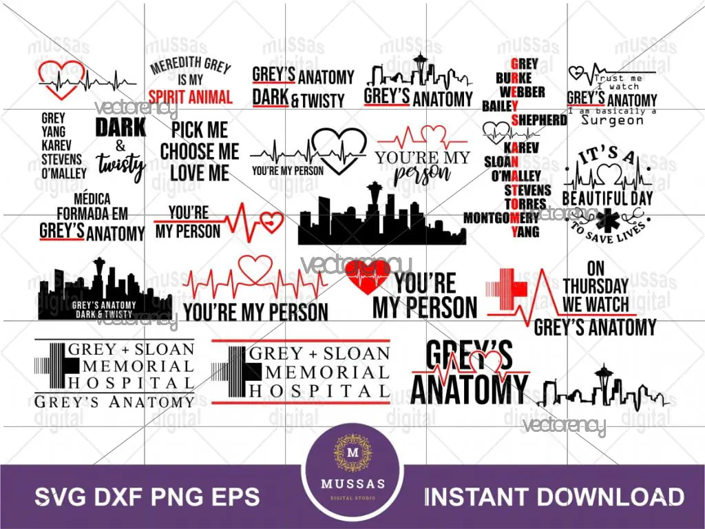 TV Show Greys Anatomy Bundle SVG