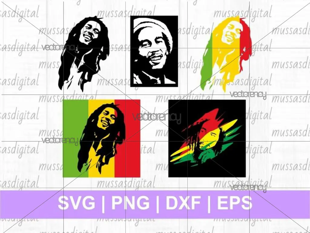 Bob Marley SVG Cut Files Bundle