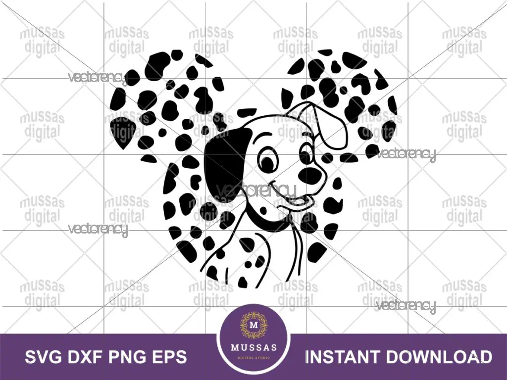 101 Dalmatians SVG Ears Dalmatian PNG Silhouette Clip Art EPS