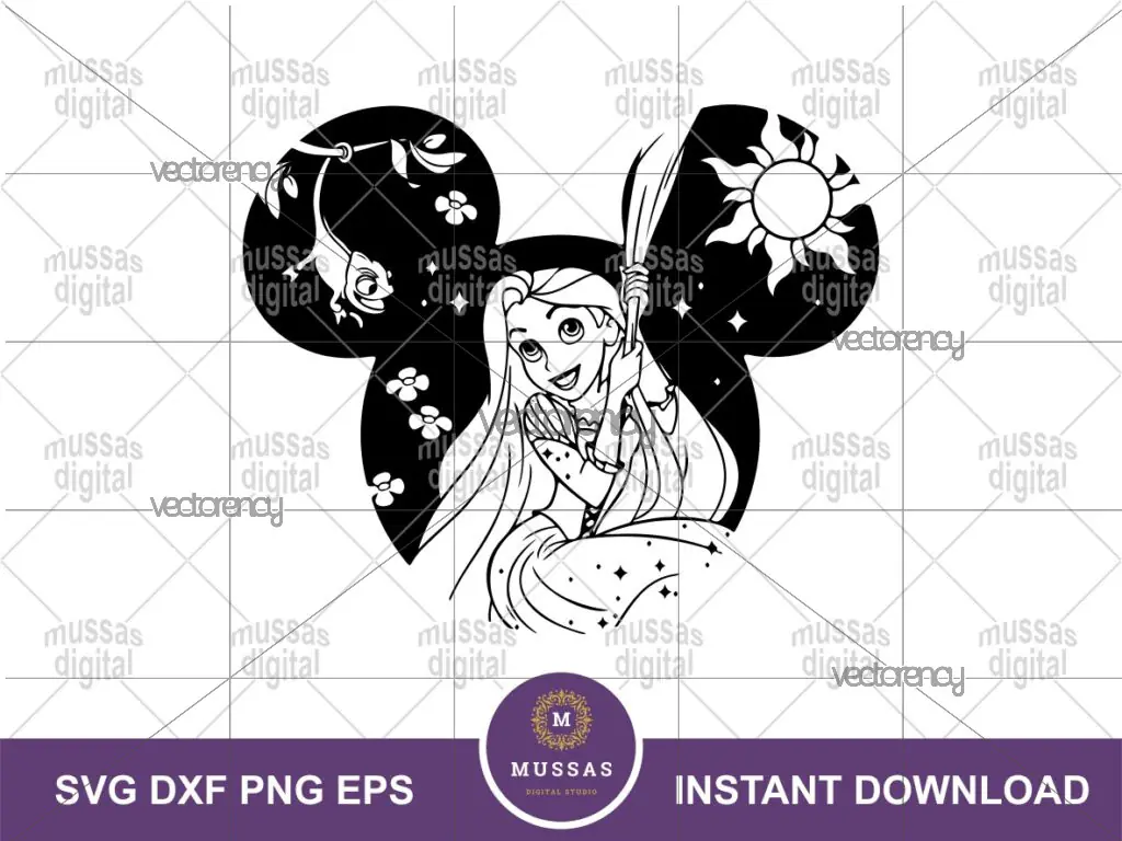 Disneyland Ears Clipart Rapunzel Princess Tangled SVG