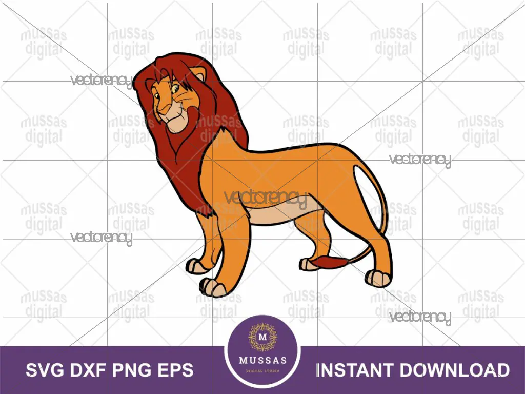 Cake Topper Simba The Lion King SVG, Happy Birthday PNG