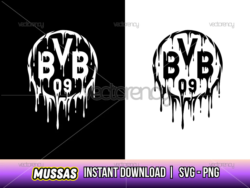 Borussia Dortmund Logo Drip Vector SVG PNG