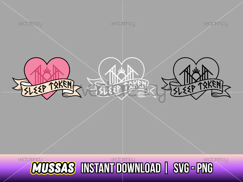 Sleep Token Pink Heart Vector SVG PNG HD Sticker Files