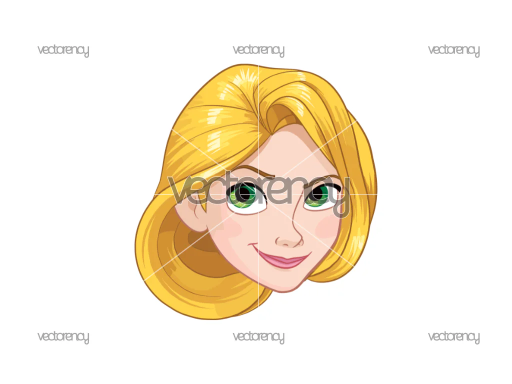 Rapunzel Head Mask Party Printable PNG HD