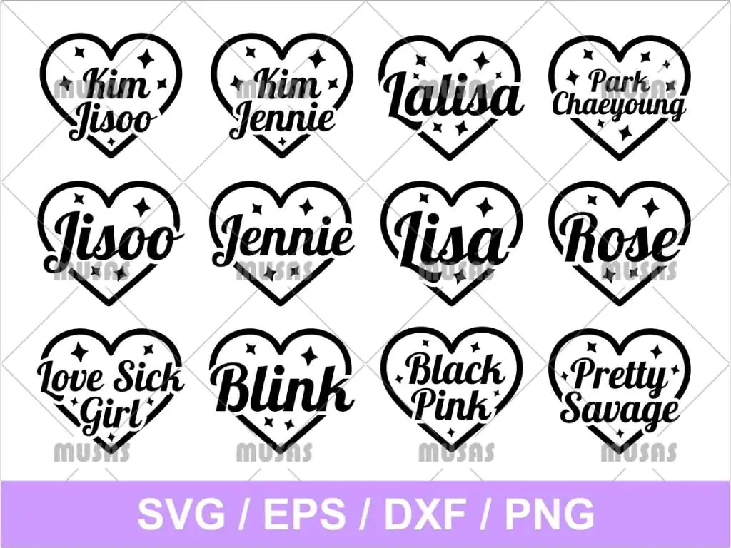 BLACKPINK Heart Full Name SVG