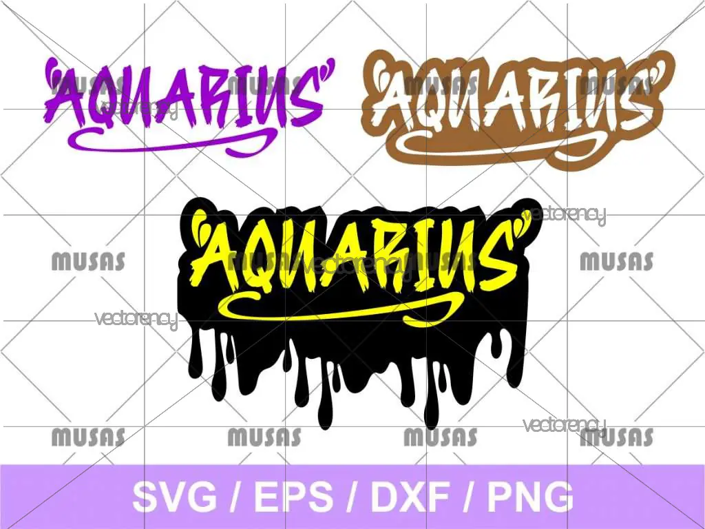 Zodiac Drip Aquarius SVG