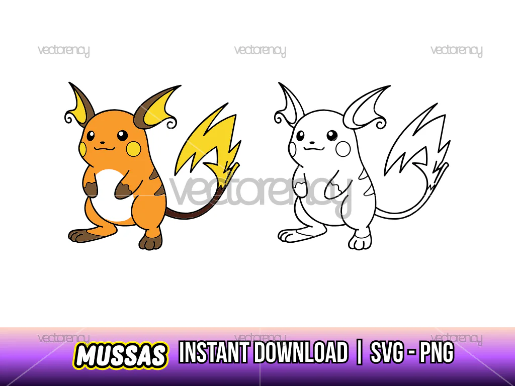 Raichu Pokemon Image Clipart PNG SVG Files