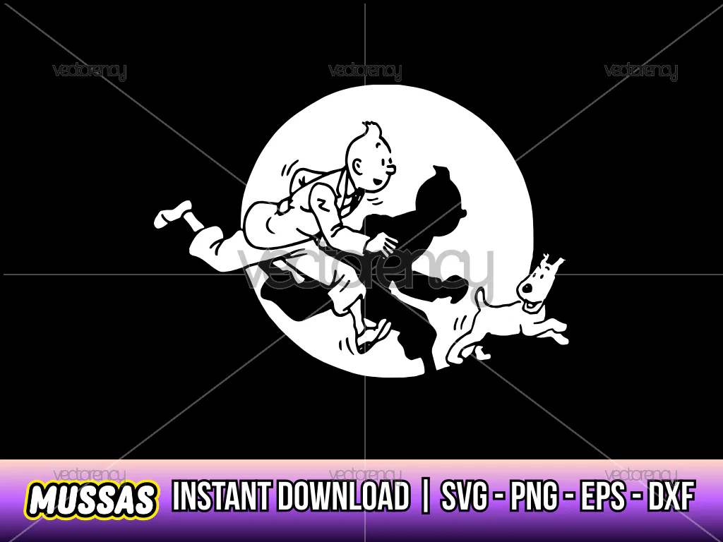 Tintin Silhouette SVG Vector PNG