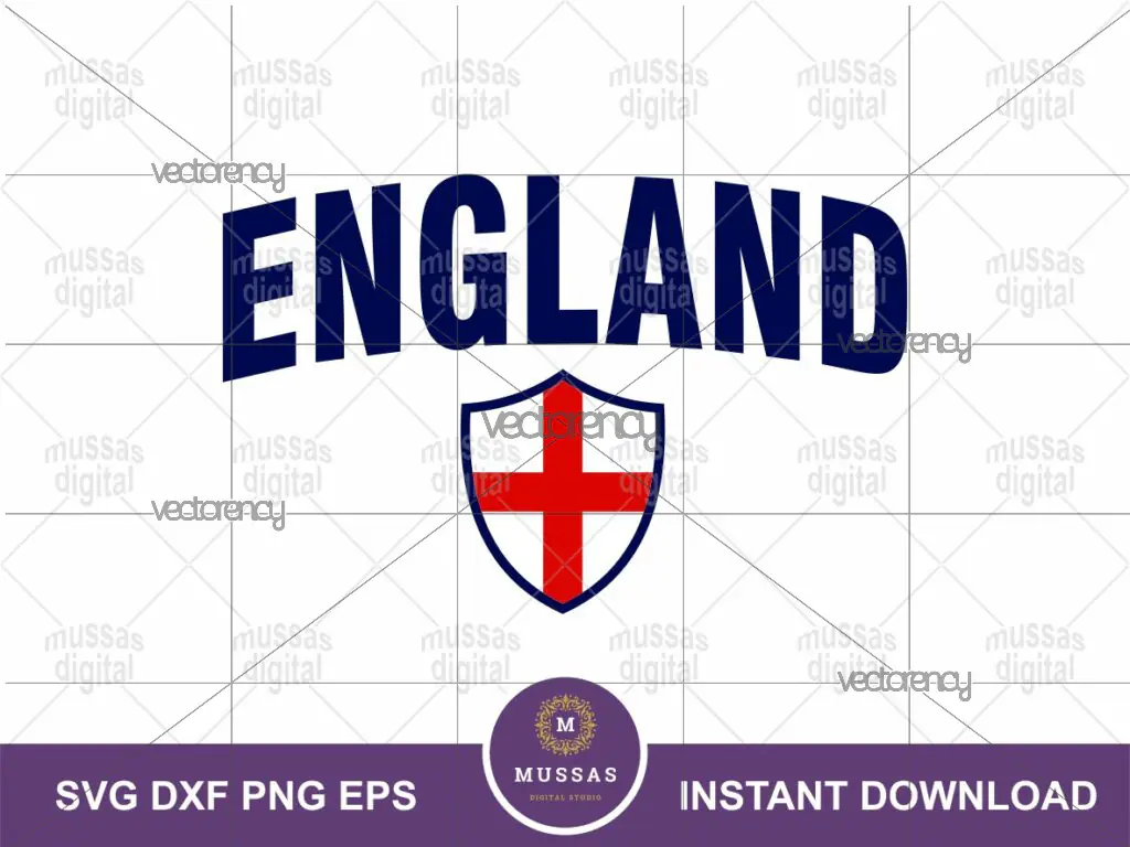 England Flag Badge Varsity Euro SVG